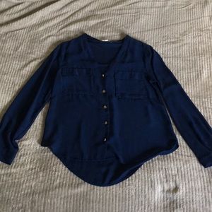 Navy button down shirt